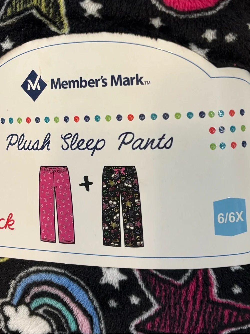 Girls Pajama Pants Size 6 / 6X Sleep Loungewear Set 2 Pair Bundle Pink Purple